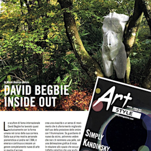 Cut out of article "David Begbie Inside Out" from art magazine Art Style 2021