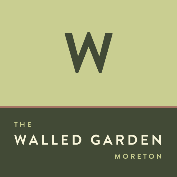 Green logo showing the Walled Garden Moreton sign