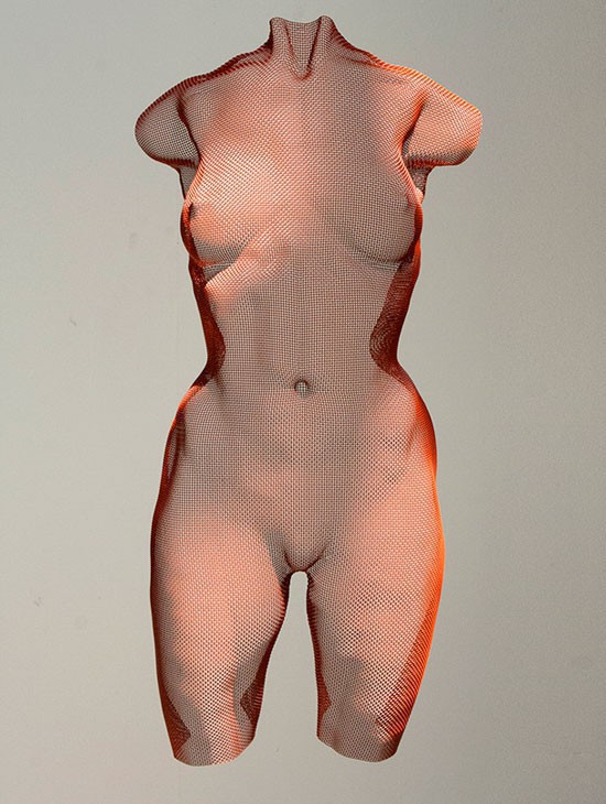 transparent mesh-sculpture by David Begbie