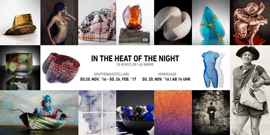 Invite to art exhibition with glass and wire-mesh artworks