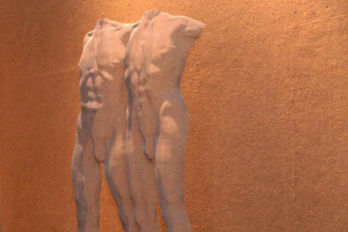 two nude male figures as contemporary art