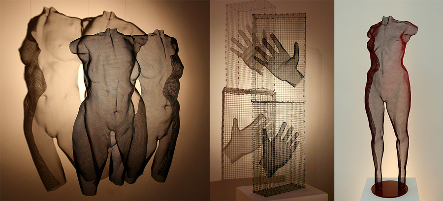 wire-mesh sculptures by David Begbie exhibited in The Netherlands 2017 at Biennale Brabant