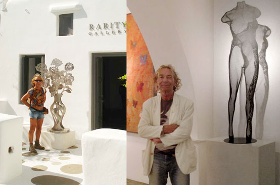 Art Gallery Rarity in Mykonos presents David Begbie steelmesh sculptures
