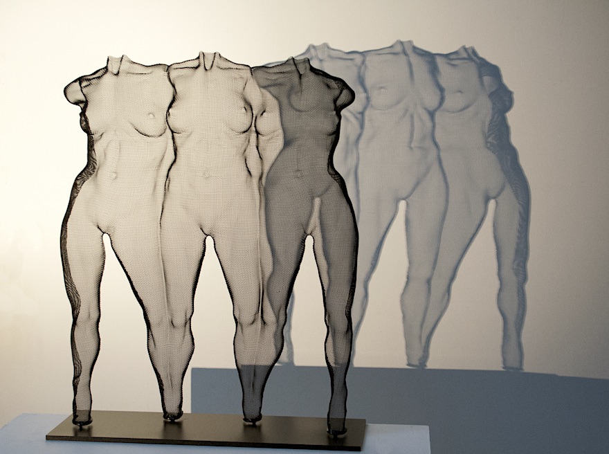 Transparent mesh-sculpture by artist David Begbie