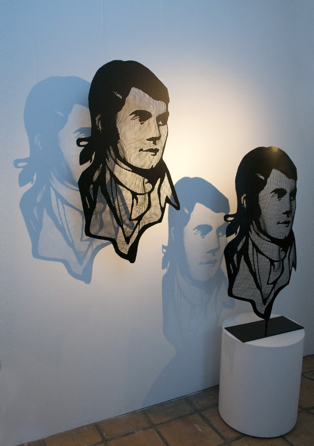 David Begbie Sculpture ROBERT BURNS portrait 2 versions shadow