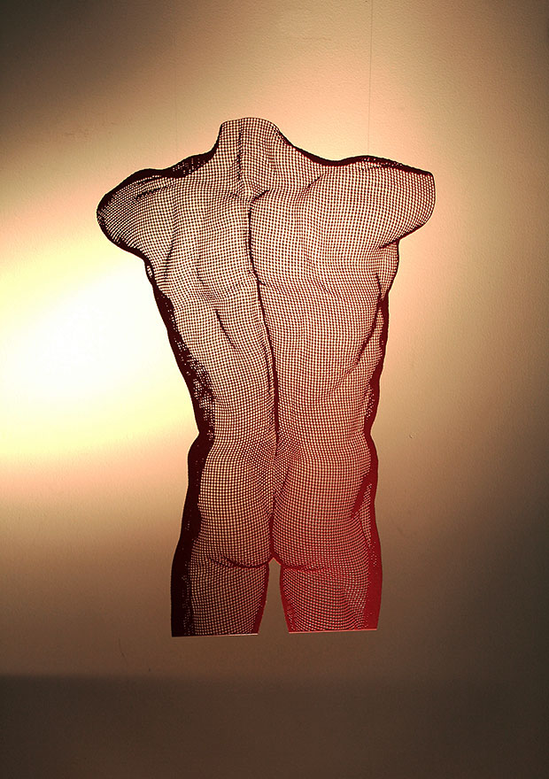 David Begbie sculpture Male Back VENIS red