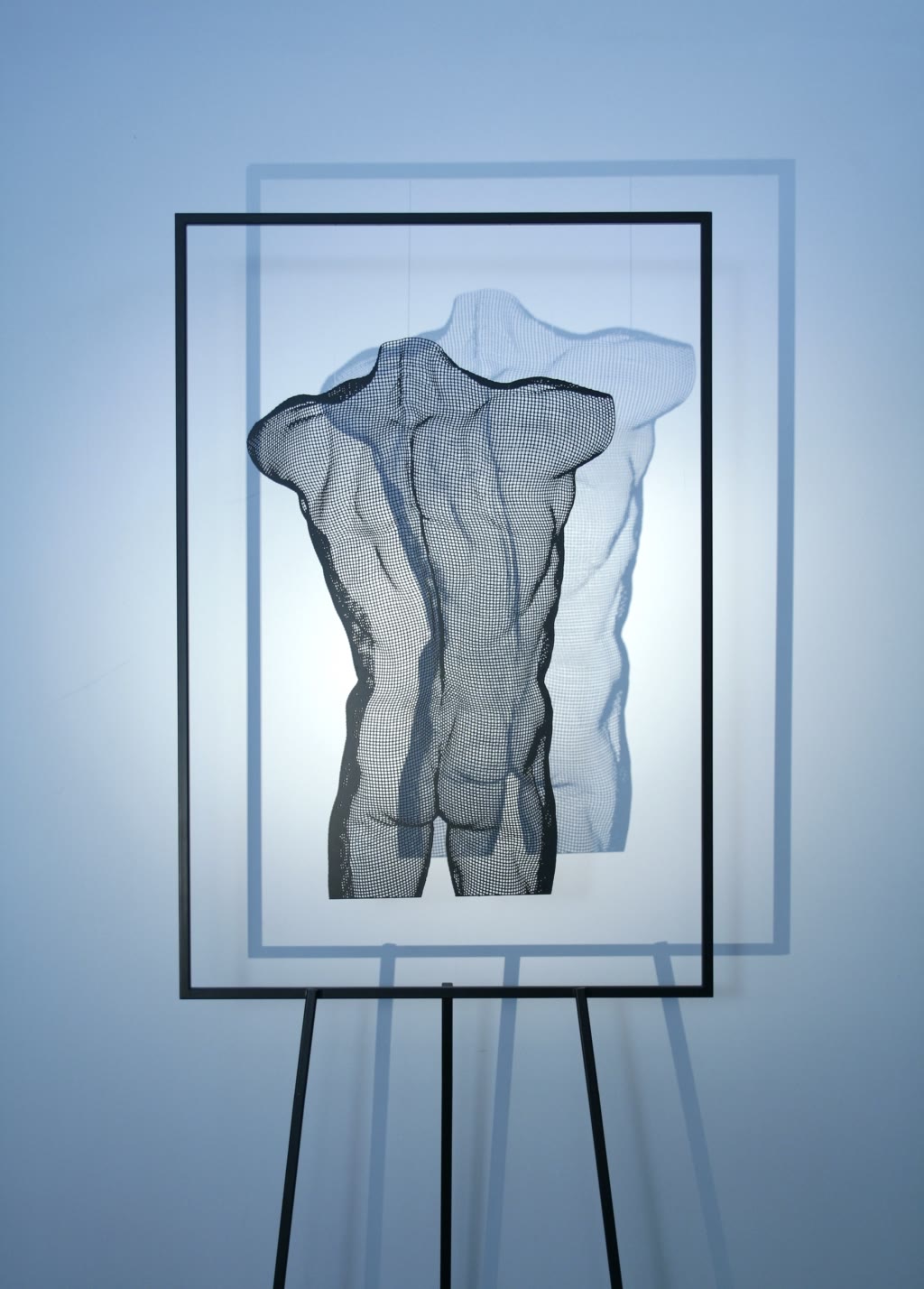 David Begbie sculpture VENIS I suspended in easel
