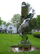 shiny garden sculpture abstract