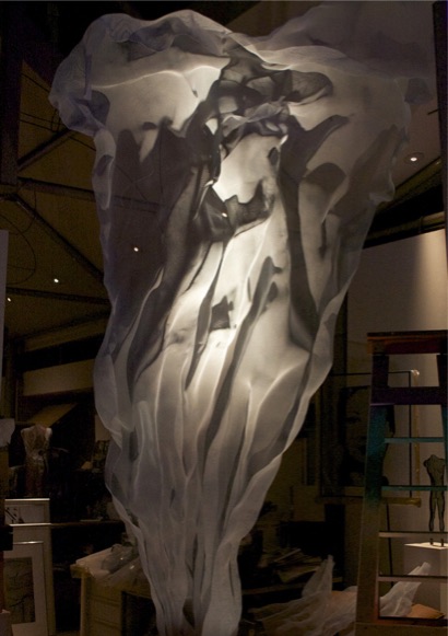 01 d abstract bronze mesh sculpture studio